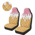 thumbnail image 5 of Binienty Ice Cream Automotive Seat Covers for Women Girly Cute Car Seat Covers Front Seats Only Soft Comfortable Breathable Vehicle Cushion Blanket for Pet Dog Car Interior Accessories, 5 of 8