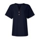 thumbnail image 5 of Tops de encaje para mujer,Camiseta de cuello en V para mujer, informal, de manga corta, de poliéster suave, ideal para el hogar y el uso diario, sopatenor, 5 of 9