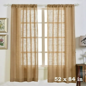 Balsacircle Natural Burlap Window Drapes Curtains 2 Panels Home
