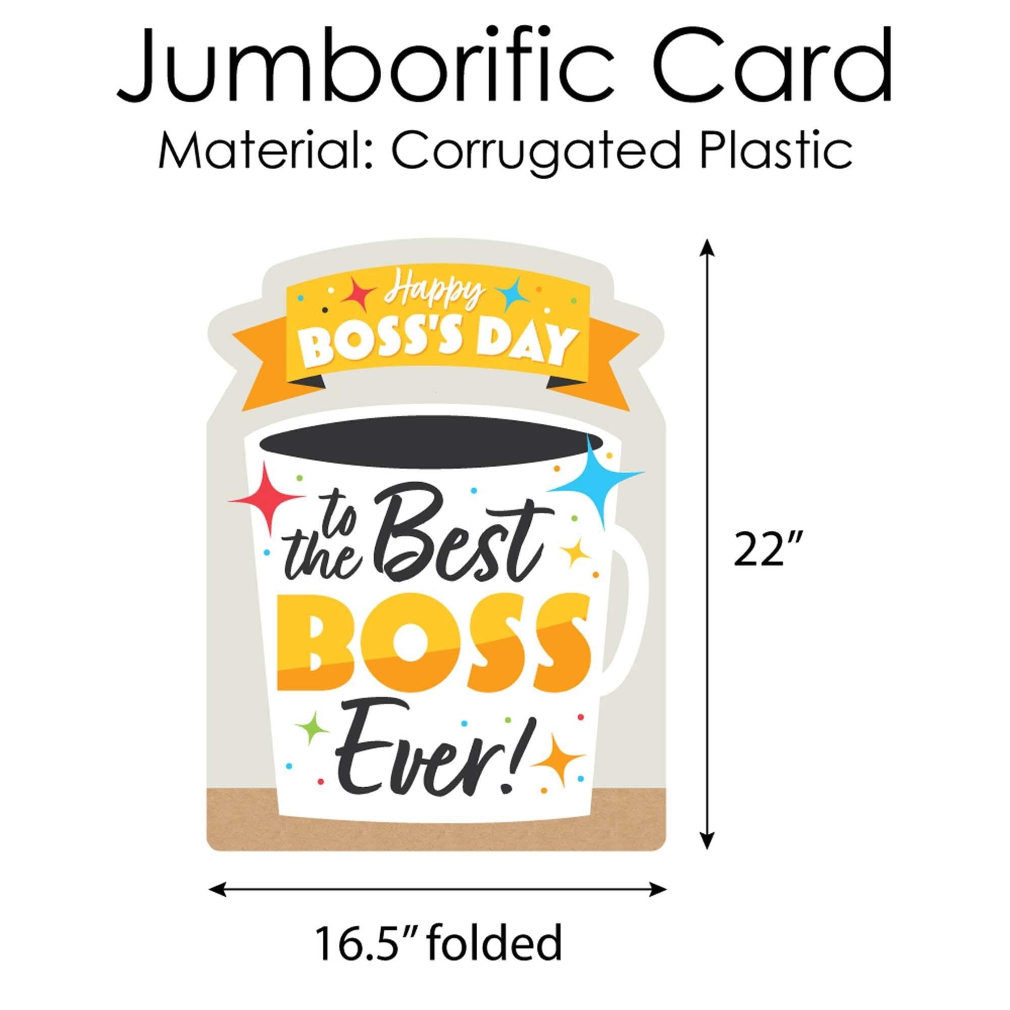 Big Dot of Happiness Happy Boss's Day - Best Boss Ever Giant Greeting Card - Big Shaped Jumborific Card