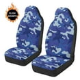 thumbnail image 3 of Uorisanigo Car Seat Covers Front Seats Only, 2-Piece Universal Blue Camouflage Seat Covers for Cars, Coral Velvet Fabric, Automotive Seats Cover for Trucks SUV, 3 of 7