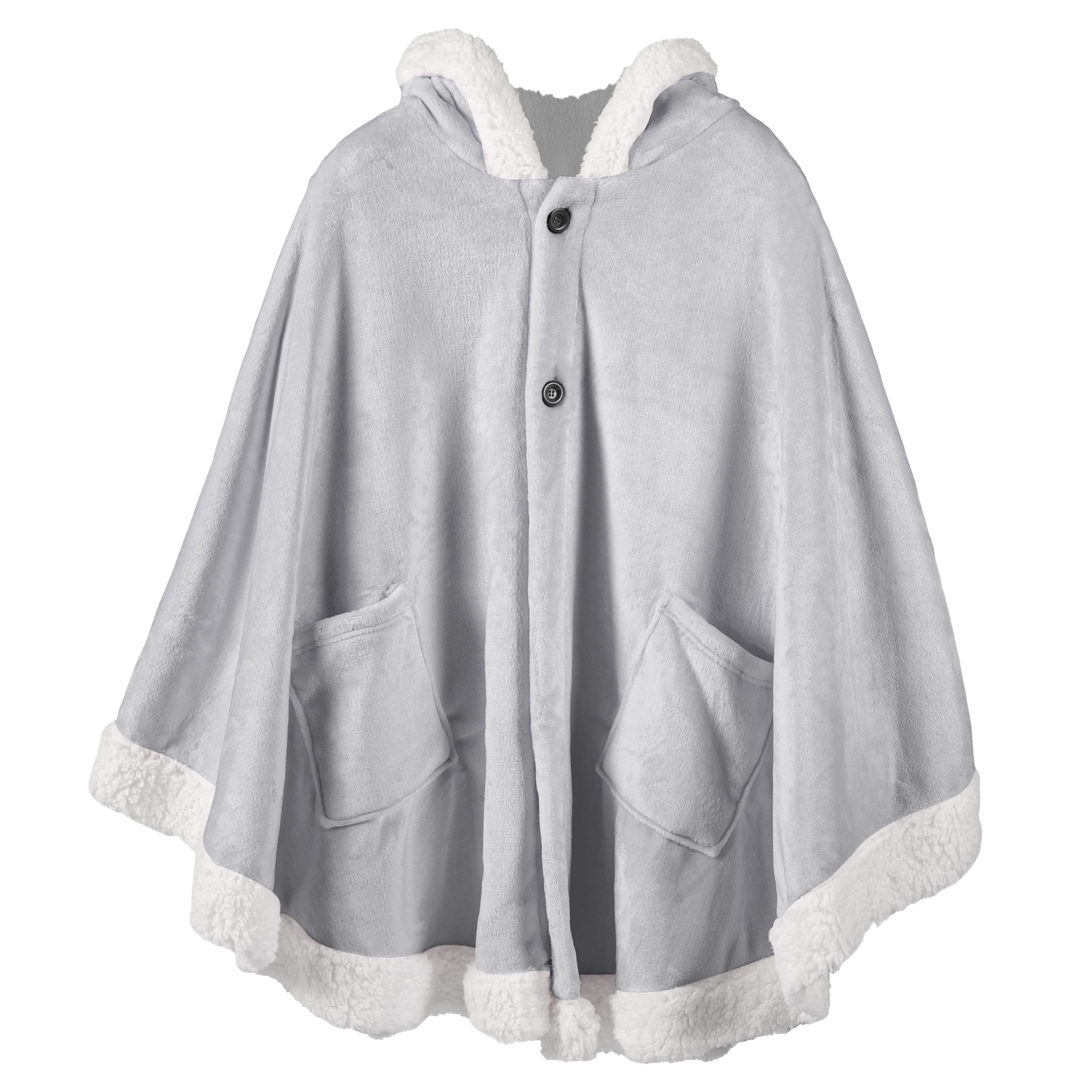 PAVILIA Angel Hooded Blanket Poncho, Plush Sherpa Fleece