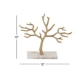 thumbnail image 3 of CosmoLiving by Cosmopolitan 12" x 10" Gold Marble Tree Jewelry Stand with Rectangular Base, 1-Piece, 3 of 6