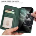 thumbnail image 4 of iPhone 11 Pro Wallet Case with Card Holder PU Leather Magnetic Detachable Kickstand Shockproof Wrist Strap Removable Flip Cover for iPhone 11 Pro 5.8 inch (Green), 4 of 13
