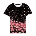 thumbnail image 4 of bnaln Women Summer T Shirt Plus Size Loose Stylish Hawaiian Fancy Blouse Tops Girl Short Sleeve Graphic Casual Shirt Beach Party Tees Comfy Crew Neck Pullover Sales, 4 of 4