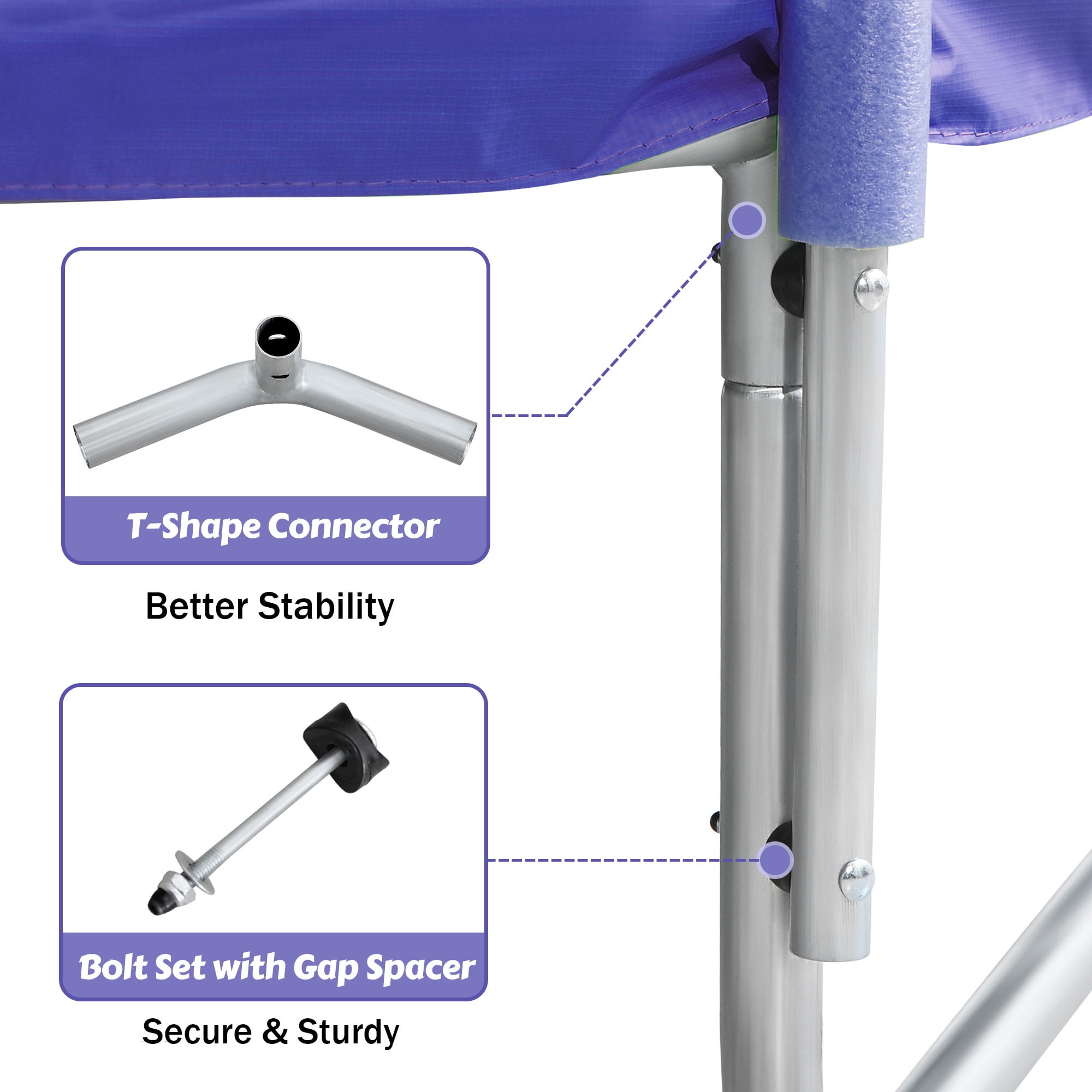 Kadyn 7FT Jumping Toddler Trampoline with Slide and Ladder, Kids Outdoor Trampoline with Safety Enclosure Net, Purple Kadyn 7FT Jumping Toddler Trampoline with Slide and Ladder, Kids Outdoor Trampoline with Safety Enclosure Net, Purple