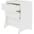 thumbnail image 4 of Coney 3 Drawer Dresser for Bedroom, Closet and Nursery Room, Spacious Clothes Storage with Mid Century Modern Design and Curved Silhouettes, Bureau, White, 4 of 5