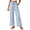 Blue, variant on Fmbrln Womens High Waisted Striped Pants Casual Wide Leg Slit Hem Pants Summer Vacation Beach Trousers with Pockets