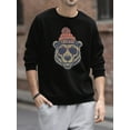 thumbnail image 2 of Men's Casual Loose Fit Crew Neck Sweatshirt With Bear Head Graphic Print, Chicago-Inspired Design, 2 of 6