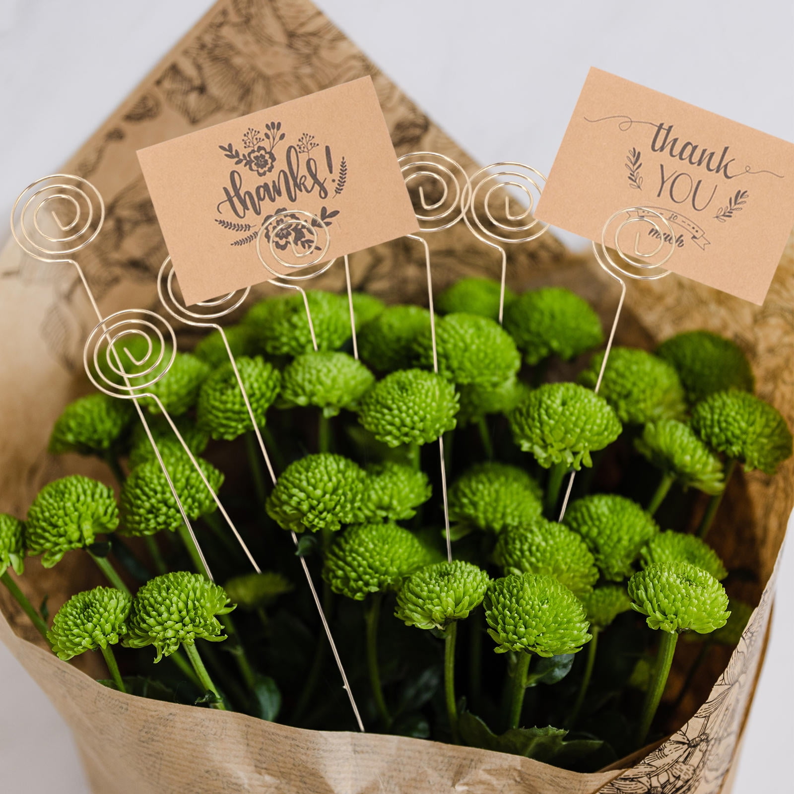 MLINS 120-Piece Flower Place Card Holder Clips for Paper Notes, Memo Cards, and Table Decorations