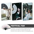 thumbnail image 3 of Large Hand Fan Foldable Festival Accessories for Women Prom Reflective Miss Bamboo, 3 of 6