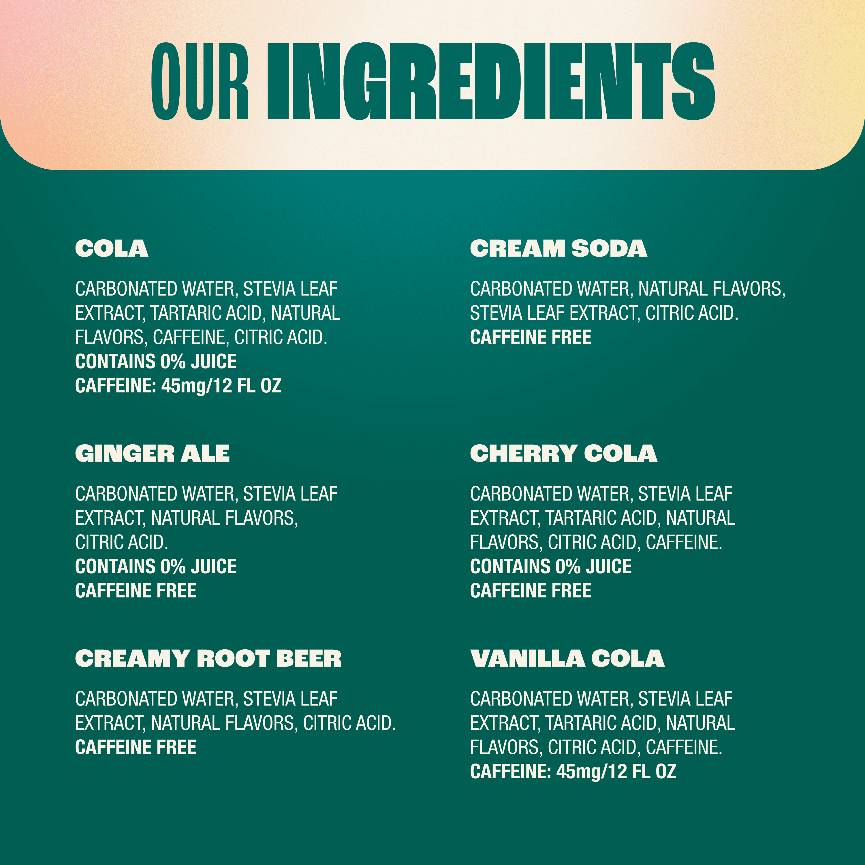 Zevia Nostalgic Variety 18 Pack:Cola,Ginger Ale,Cream Soda,Creamy Root Beer,Cherry Cola,Vanilla Cola