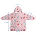 thumbnail image 7 of Pink Cow Milk Strawberry Pattern Blanket Hoodies for Kids 6-13YR Oversize Wearable Blanket Hoodies for Boys Girls Teens, 7 of 7