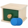 thumbnail image 3 of Caja de juguetes para bebés Imbucare, caja de madera con forma de moneda y bola, juguetes educativos para niños y niñas n.° 1, 3 of 14