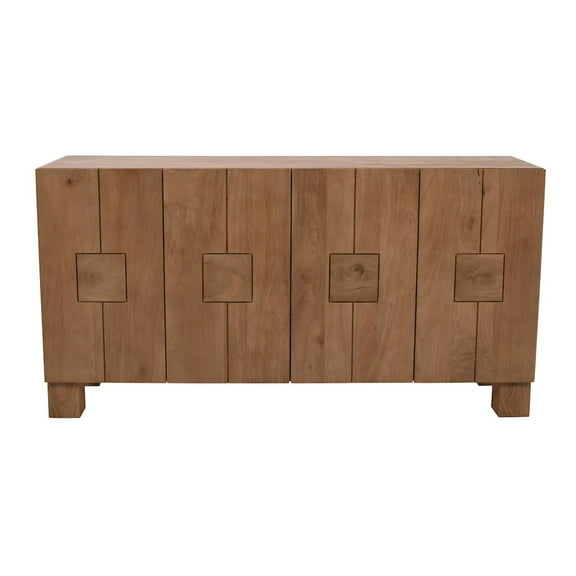 Jofran Sequoia 62" Modern Rustic Solid Wood Four Door Sideboard Storage Cabinet