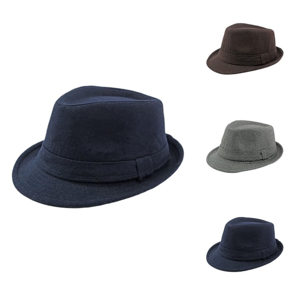 Classic Fedora Hat for Men and Women, Structured Trilby Wide Brim Dress Hat for Outdoor Events, Daily Fashion, Manhattan Style