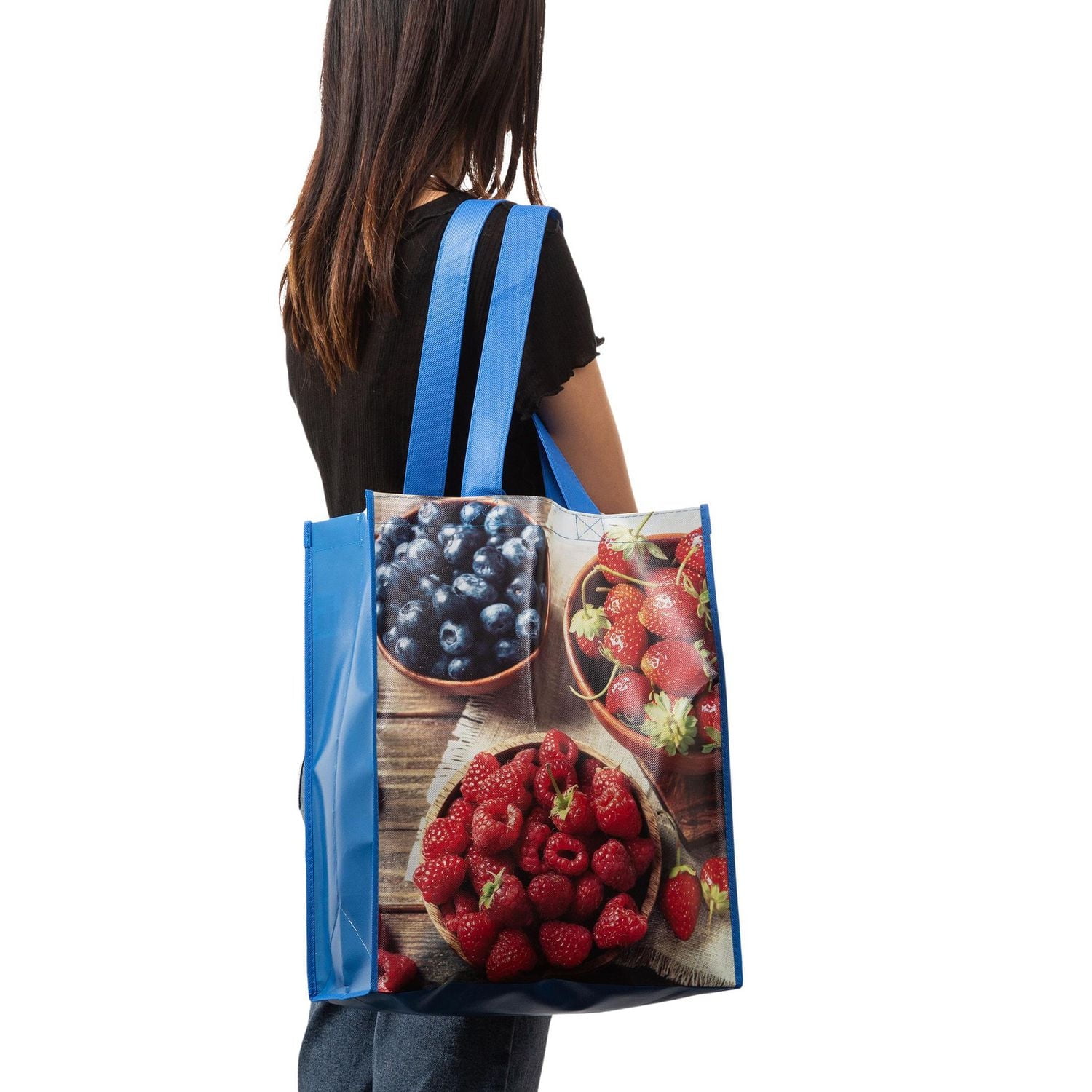 Sac d’épicerie réutilisable avec poignées, Sac réutilisable pour les courses Sac de Courses Polyvalent