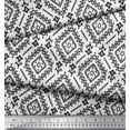 thumbnail image 2 of Soimoi Poly Georgette Fabric Ethnic Ikat Printed Fabric 1 Yard 52 Inch Wide, 2 of 3