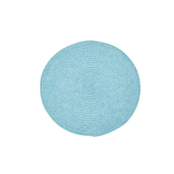Urban Round 15 In Diameter Two Tone Woven Placemat Wipes Clean Aqua 1ct Com Tone Woven Placemat Wipes Clean, Turquoise Round Woven Placemats