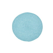 Urban Round 15" in Diameter Two Tone Woven Placemat Wipes Clean Aqua