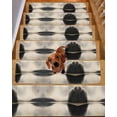 thumbnail image 2 of Black Beige Lake Stair Treads for Wooden Steps Indoor Runner Rug Carpet, Abstract Aesthetics Mysterious 7 Pieces Peel and Stick Staircase Step Treads Covers Washable Throw Door Mats, 30"x8", 2 of 6