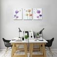 thumbnail image 5 of HFDF Dandelion and Butterfly purple flowers Canvas Prints Wall Art Paintings Abstract Wall Artworks Pictures for Living Room Decoration,/piece, 3 Panels Home Wall decor posters 12x18inch Framed, 5 of 7