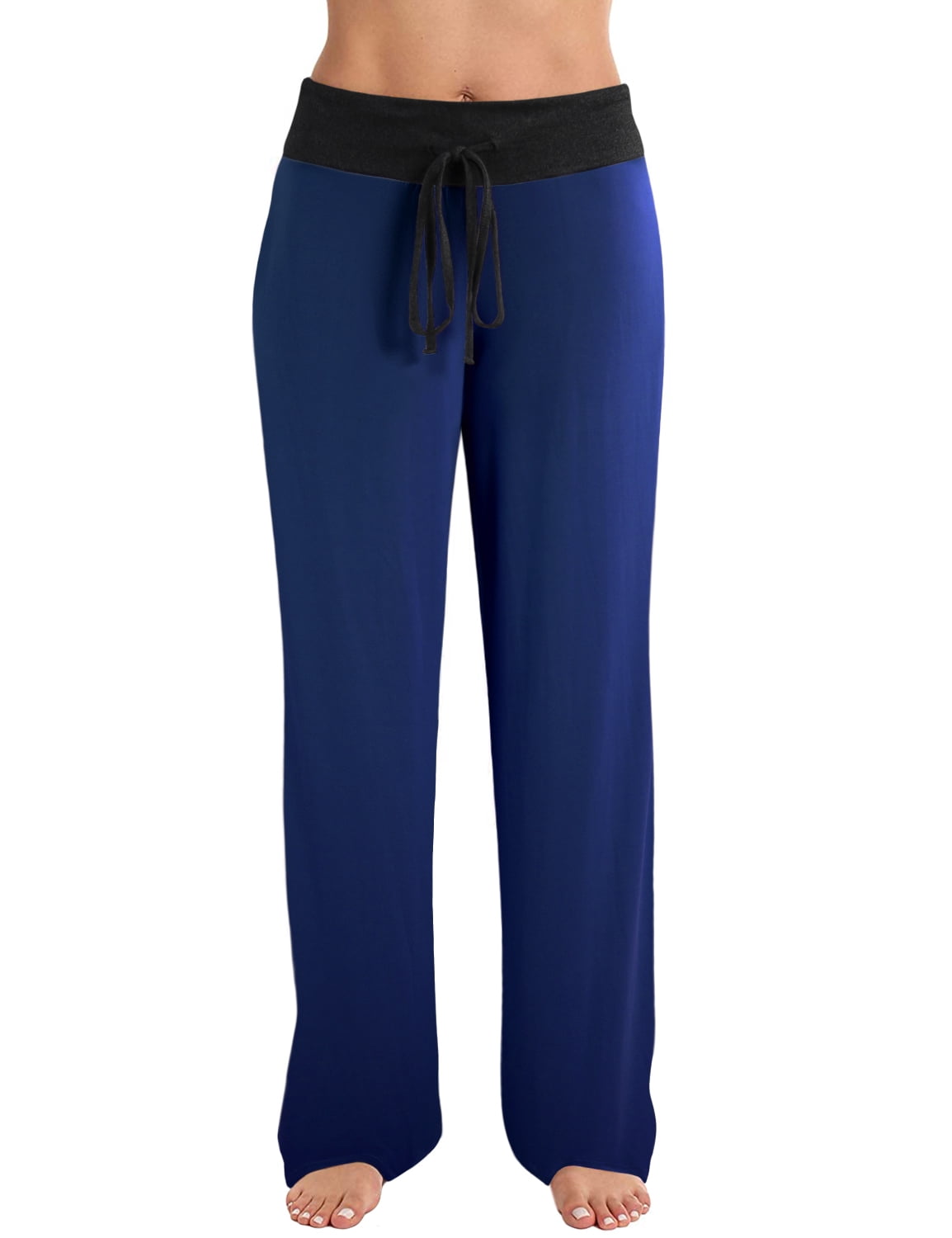 Doublju Women's High Waist Casual Drawstring Wide Leg Pajama Pants