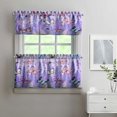 thumbnail image 2 of Purple Lavender Flower Butterflies 3-Piece Kitchen Curtains Set Kitchen Curtains Sets with Valance for Windows Rod Pocket Machine Washable Kitchen Decor Decorations (54"x18"+2x27.5"x24"), 2 of 6