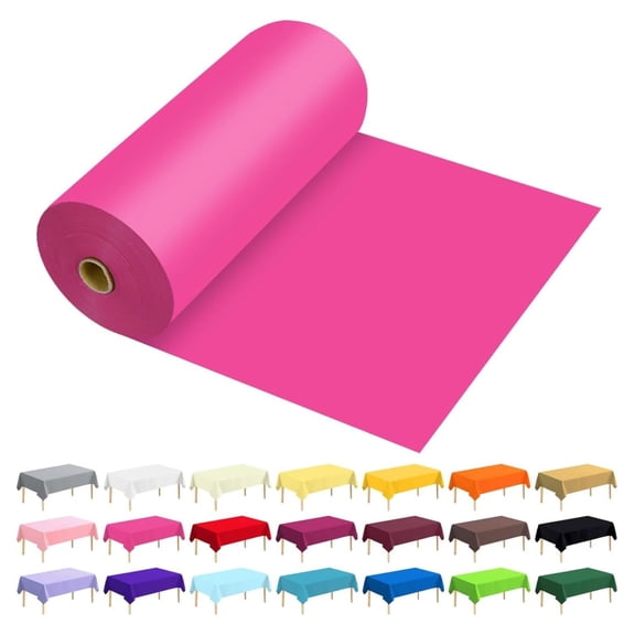 Feet Plastic Table Cover Roll Premium Disposable Plastic Tablecloth for All Type/Shape Tables