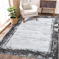 thumbnail image 7 of CAROMIO Modern Bordered Area Rug Non-Slip Washable Rug Distressed Print Accent Rug Contemporary Throw Carpet, 9' x 12' Gray, 7 of 7