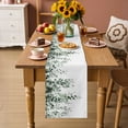 thumbnail image 2 of Green Eucalyptus Cotton Linen Rectangle Table Runners 13"x72", Weeping Botanical Leaf Watercolor Coffee Table Runner Dresser Scarves Luxury Table Runners for Wedding Party Banquet Dinner Decor, 2 of 8