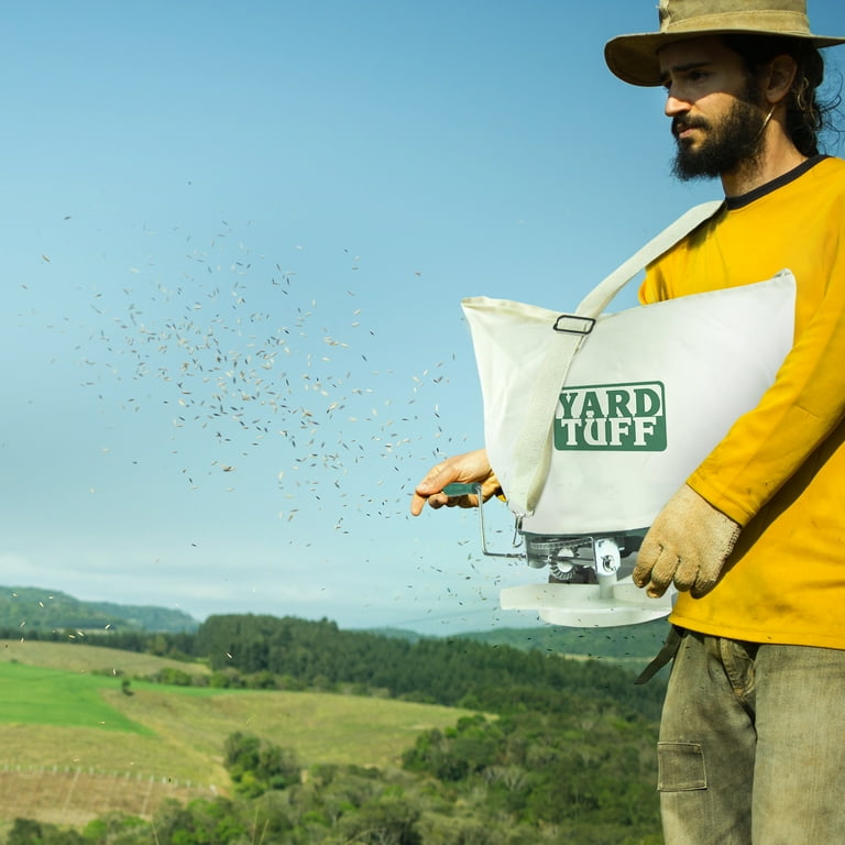 Yard Tuff 25-Pound Capacity Shoulder Spreader for Grass Seed and