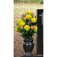 thumbnail image 6 of Sympathy Silks Artificial Cemetery Flowers – Realistic Vibrant Roses, Outdoor Grave Decorations - Non-Bleed Colors, and Easy Fit - 1 Blue Mum and Yellow Rose Bouquet, 6 of 13