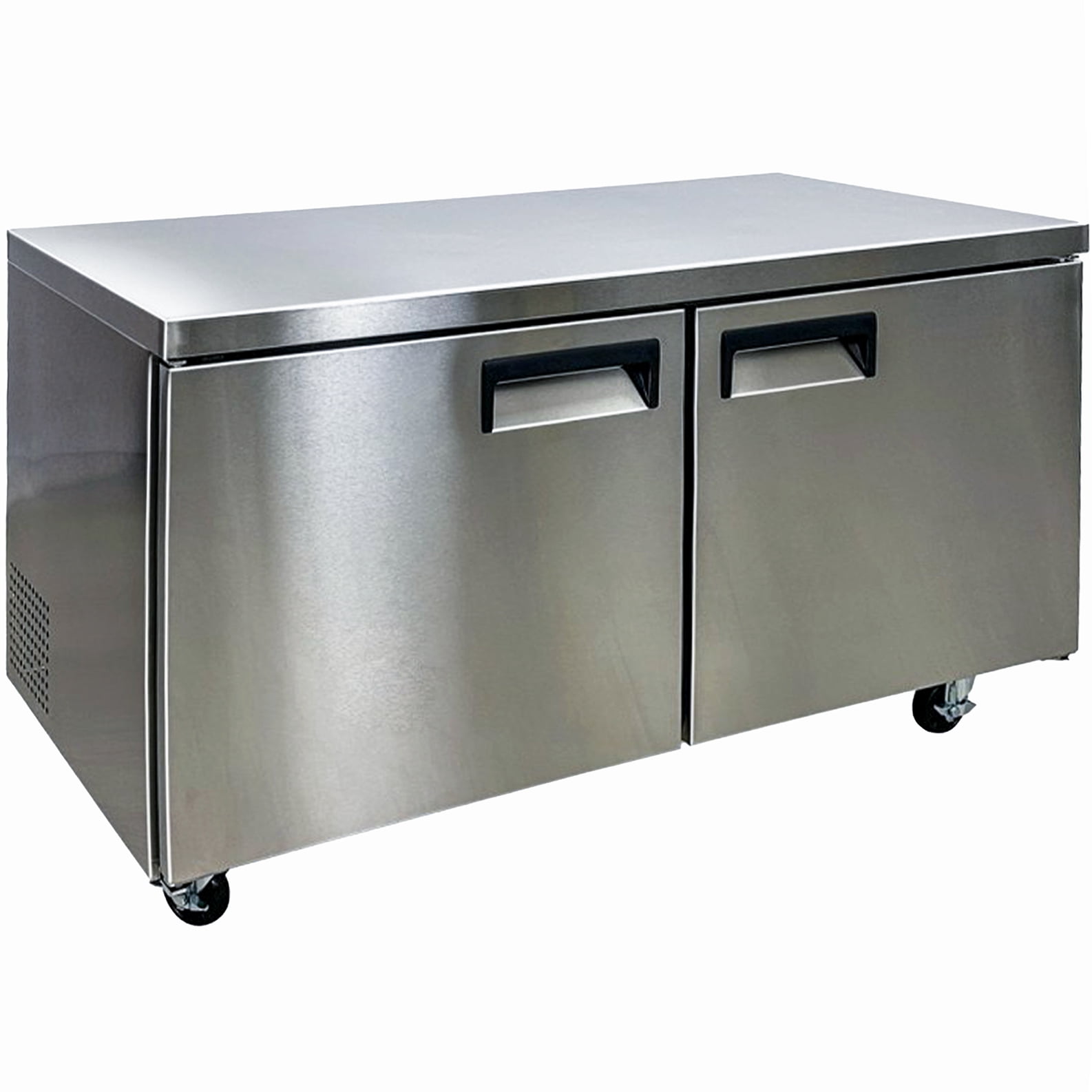 NSF 60" Commercial Undercounter Refrigerator – 2 Door Stainless Steel Worktop Cooler