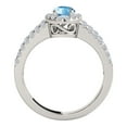 thumbnail image 4 of Rings for Women 1.68 Carat Diamond and Oval Shaped Blue Topaz Ring prong 10K White Gold, 4 of 5