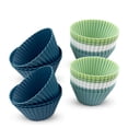 thumbnail image 1 of Toystoory 12/14 piezas de silicona para hornear Muffins tazas reutilizables antiadherentes moldes para cupcakes herramienta de moldeo de 24 piezas, 1 of 6