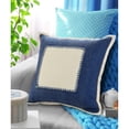 thumbnail image 5 of Ox Bay Stella 20" x 20" Blue/Cream Bordered Cotton Adult Decorative Throw Pillow, 5 of 10