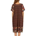 thumbnail image 4 of Ekouaer Womens Nightgown Short Sleeve House Dress with Pockets-Floral Print Mumu Dress, 4 of 6