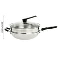 thumbnail image 3 of Miumaeov Large Wok Steamer Basket Spatula Set 13Inch Nonstick Cooking Honeycomb Wok Pan with Lid and Stainless Steel Steamer Pot, 3 of 24