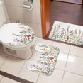 thumbnail image 5 of Pink Yellow Flower Bathroom Rugs Set Red Rose Spring Plant Pastoral Style Non Slip Absorbent Soft Bath Mats 3 Piece Set with Bathroom Rug, U-Shaped Floor Mat, Toilet Seat Cover Small Size, 5 of 9