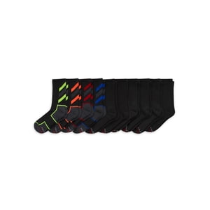 Hanes Boys' X-Temp Performance Crew Socks, 10 Pack