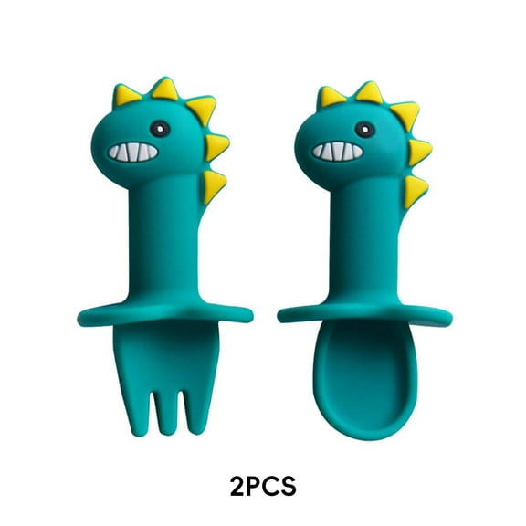 FACEGA Baby Spoons,Baby Forks Silicone Set,Baby Utensils for 6-12 Months Dining