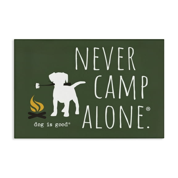 Stupell Industries Never Camp Alone Animals Painting Wrapped Canvas Art Print Wall Art, 24 x 16