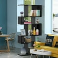 thumbnail image 4 of Gymax 5 Cubes Ladder Shelf Freestanding Corner Bookshelf Display Rack Bookcase Black, 4 of 10