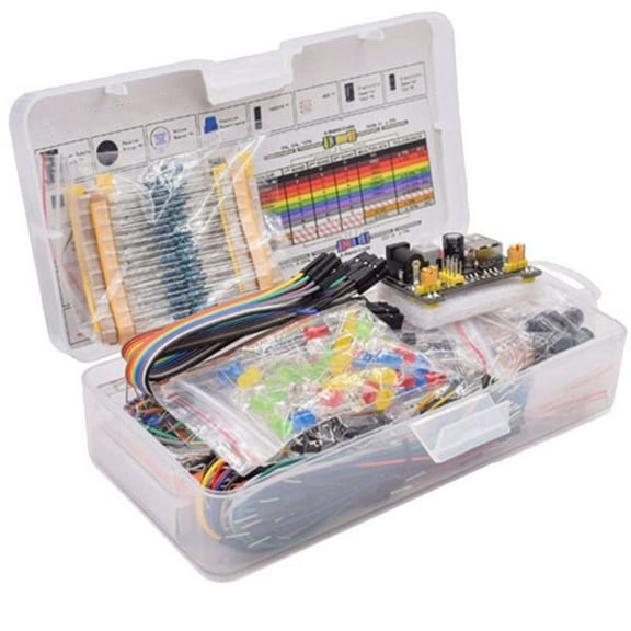 WQNZMADO New Breadboard Set Electronics Component Starter DIY Kit with Plastic Box for Arduino UNO R3 Component Package