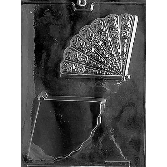 Grandmama's Goodies W039 Fan Dessert Cup Wedding Shower Chocolate Candy Soap Mold with Exclusive Molding Instructions