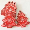 thumbnail image 1 of Colgante de madera para árbol de Navidad, adorno de estrella de copo de nieve, decoración roja para fiesta en casa, boda y Año Nuevo, 12 piezas, 1 of 4