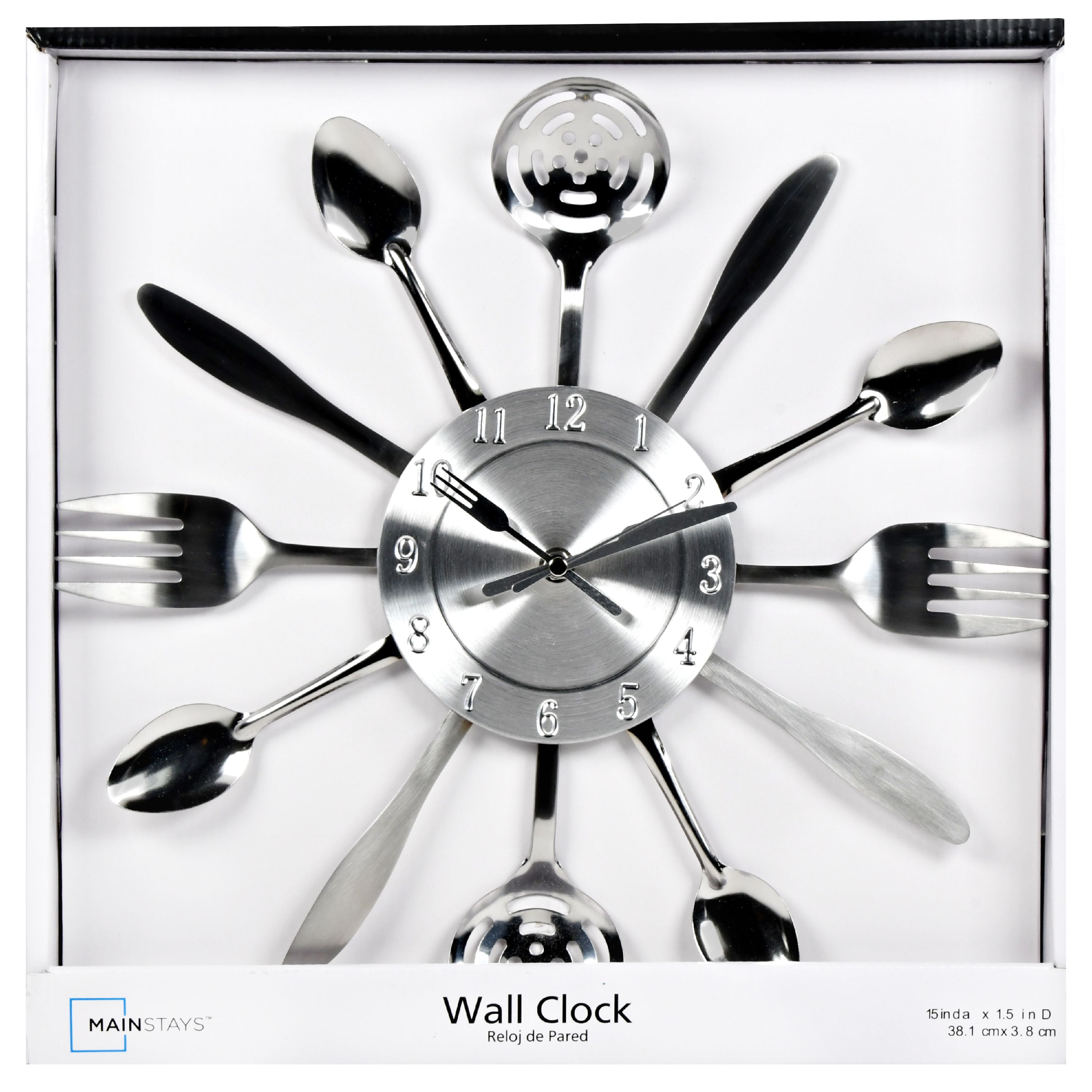 Mainstays 15" Utensils Wall Clock