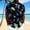 Black, variant on GUZOM Mens Abstract Print Short Sleeve Button Down Shirt, Stretch Wrinkle Resistant Casual Hawaiian Style Vacation Top, Black,Size L