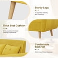 thumbnail image 4 of Walsunny Small Modern Loveseat Sofa, Upholstered Fabric Love Seat with Linen Cushions, Compact and Stylish for Small Spaces, Living Room, Bedroom, Office，Yellow, 4 of 7